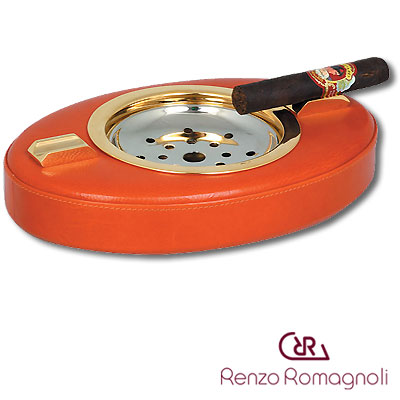 Настольная пепельница на 2 сигары, оранжевая Пепельница Renzo Romagnoli 2007 г инфо 5292b.