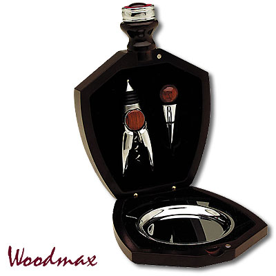 Винный набор (4 предмета), коричневый Винные аксессуары Woodmax 2007 г инфо 5356b.