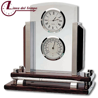Часы с термометром настольные (A9104) Барометры и термометры Linea del Tempo 2007 г инфо 5598b.