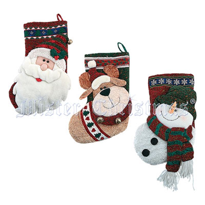 Новогодний носок для подарков, NY-203 Новогодний сувенир Mister Christmas 2009 г ; Упаковка: пакет инфо 7639c.