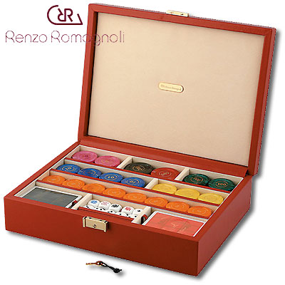 Подарочный набор (2 колоды карт, кости игральные и фишки), красный Игровой набор Renzo Romagnoli 2008 г инфо 7800c.