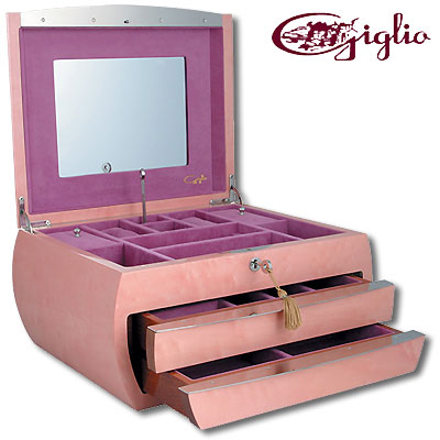 Шкатулка для ювелирных украшений, розовая Шкатулка Giglio 2007 г инфо 8179c.