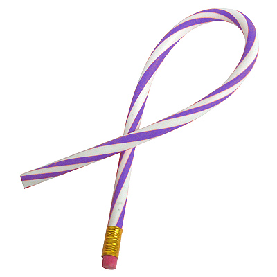 Карандаш гнущийся, цвет: фиолетово-белый, 30 см Карандаш Эврика 2010 г ; Упаковка: пакет инфо 8565c.