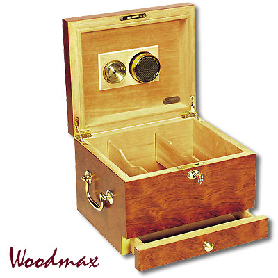 Хьюмидор на 25 сигар (+ ящик для аксессуаров), коричневый Woodmax 2007 г инфо 8911c.