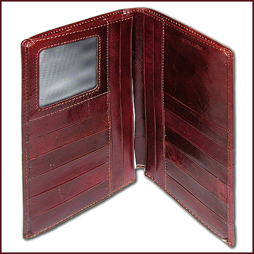 Портмоне красно-коричневый для карточек "Absolute", 10 см х 18 см 10 см х 18 см инфо 9200c.