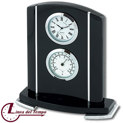 Часы с термометром, черные Барометры и термометры Linea del Tempo 2007 г инфо 8390d.