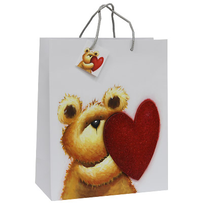 Пакет подарочный "Мишка с сердцем", 26 см x 33 см x 13 см 17735 бумага Изготовитель: Китай Артикул: 17735 инфо 4981a.