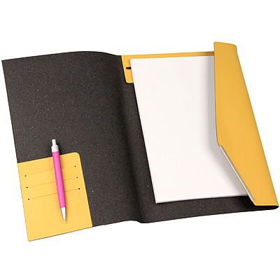 Папка с шариковой ручкой, цвет: желтый Папка Nu Design, LTD 2010 г ; Упаковка: коробка инфо 10356f.