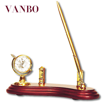Настольная подставка (часы, ручка, визитка) Часы настенные, настольные Vanbo 2007 г инфо 13133f.