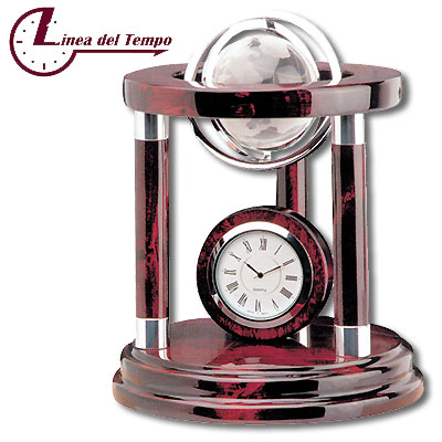 Часы с глобусом, красные Часы настенные, настольные Linea del Tempo 2007 г инфо 17g.