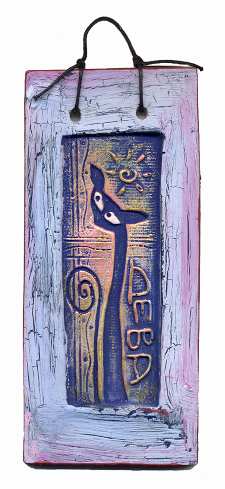 Плакетка "Дева" (Керамика, роспись) Ручная авторская работа тепла, творчества и отличного настроения! инфо 190g.